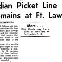 The Seattle Times - &quot;Indian Picket Line Remains at Ft. Lawton&quot;